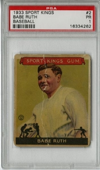 1933 Goudey Sport Kings #2 Babe Ruth PSA PR 1